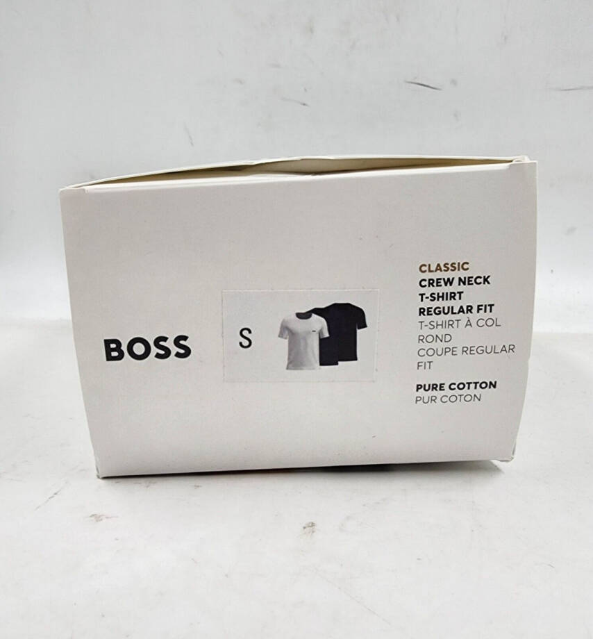BOSS 3-Pack Classic Crew Neck Undershirt Men's S White/Navy/Black Short Sleeve