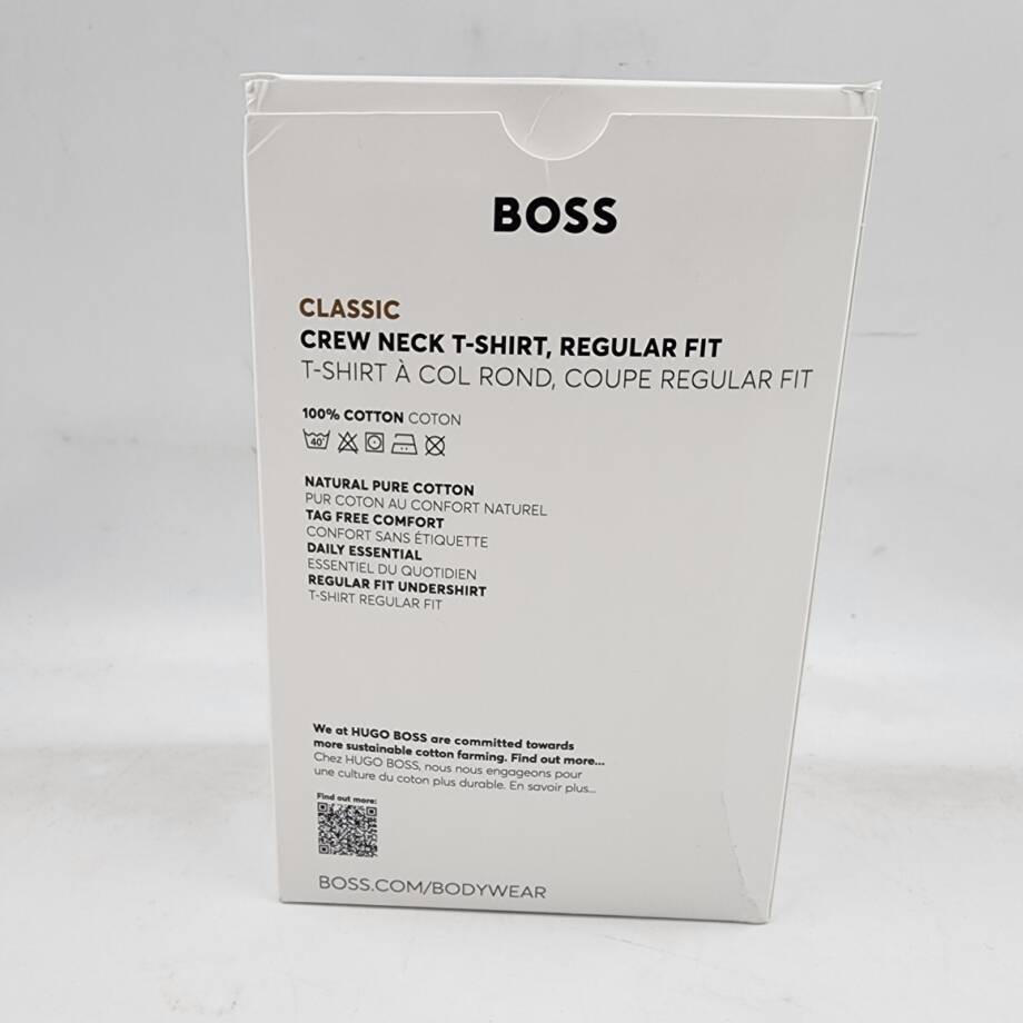 BOSS 3-Pack Classic Crew Neck Undershirt Men's S White/Navy/Black Short Sleeve