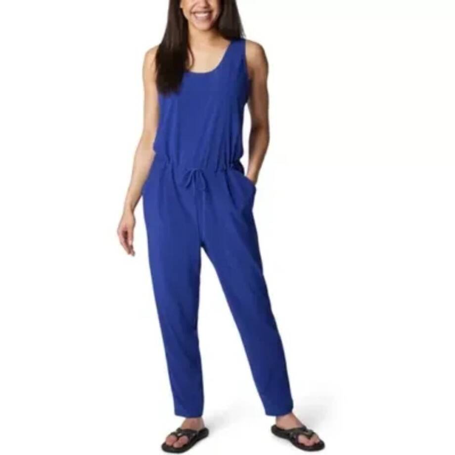 Columbia Anytime Tank Jumpsuit Women's XS Dark Sapphire Drawstring Waist