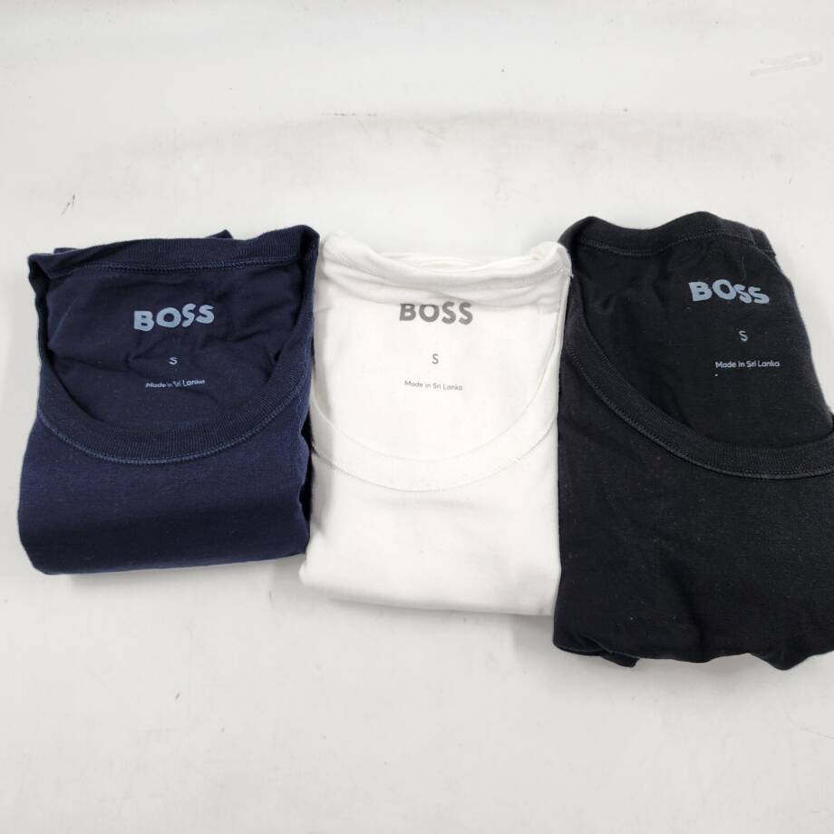BOSS 3-Pack Classic Crew Neck Undershirt Men's S White/Navy/Black Short Sleeve