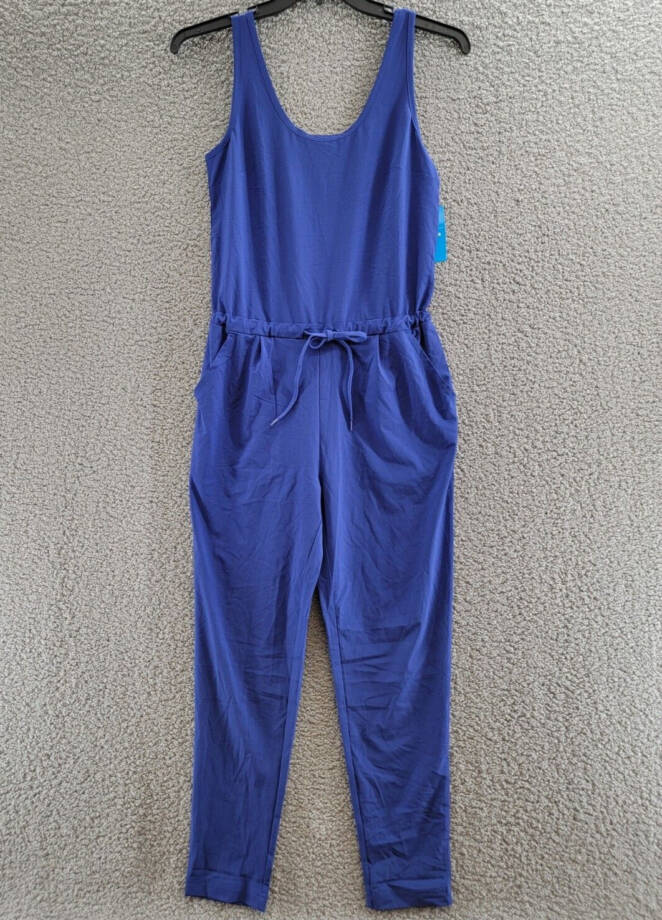 Columbia Anytime Tank Jumpsuit Women's XS Dark Sapphire Drawstring Waist