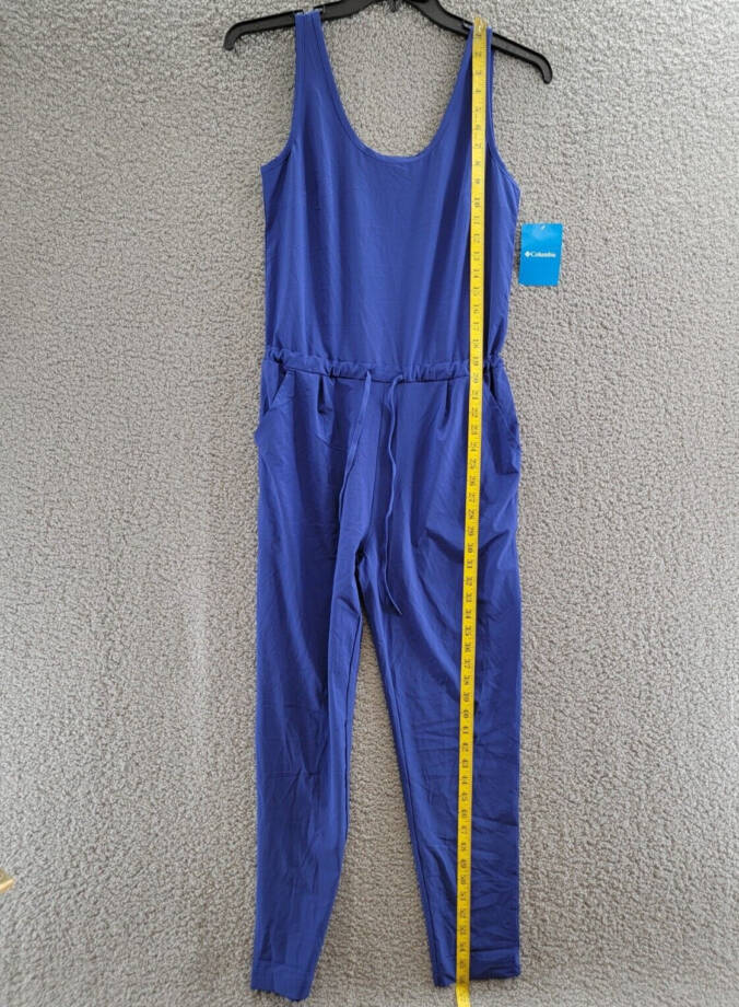 Columbia Anytime Tank Jumpsuit Women's XS Dark Sapphire Drawstring Waist