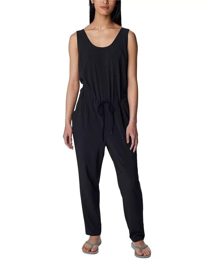 Columbia Anytime Tank Jumpsuit Women's XL Black Scoop Neck Sleeveless Pull On