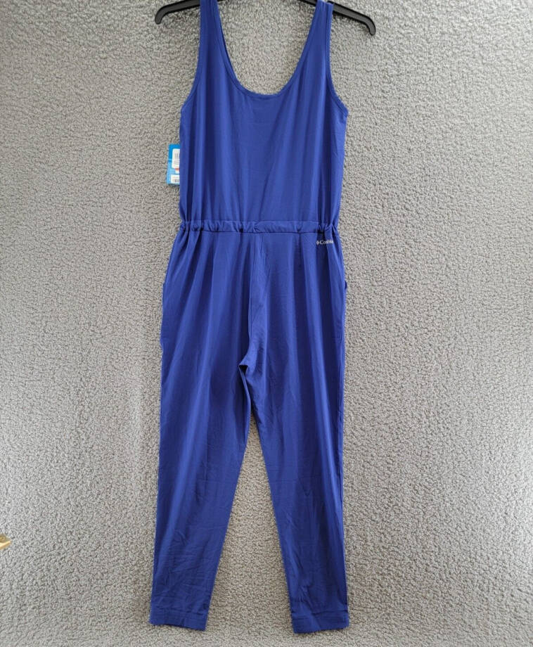 Columbia Anytime Tank Jumpsuit Women's XS Dark Sapphire Drawstring Waist