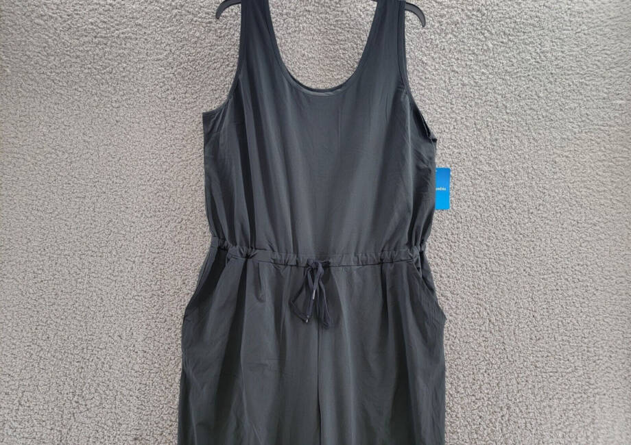 Columbia Anytime Tank Jumpsuit Women's XL Black Scoop Neck Sleeveless Pull On