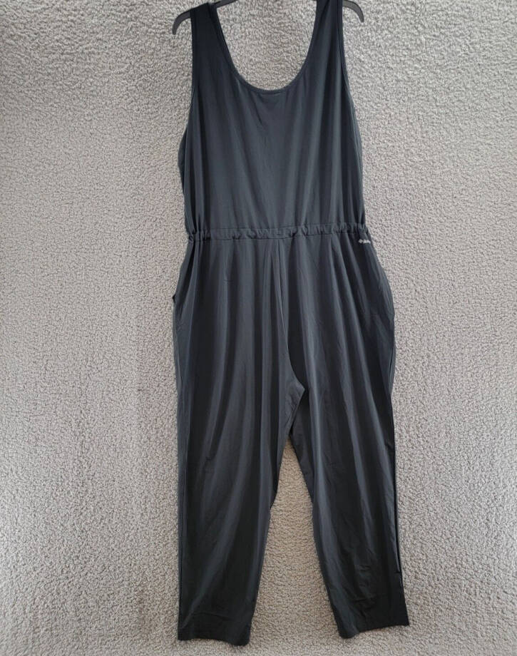 Columbia Anytime Tank Jumpsuit Women's XL Black Scoop Neck Sleeveless Pull On