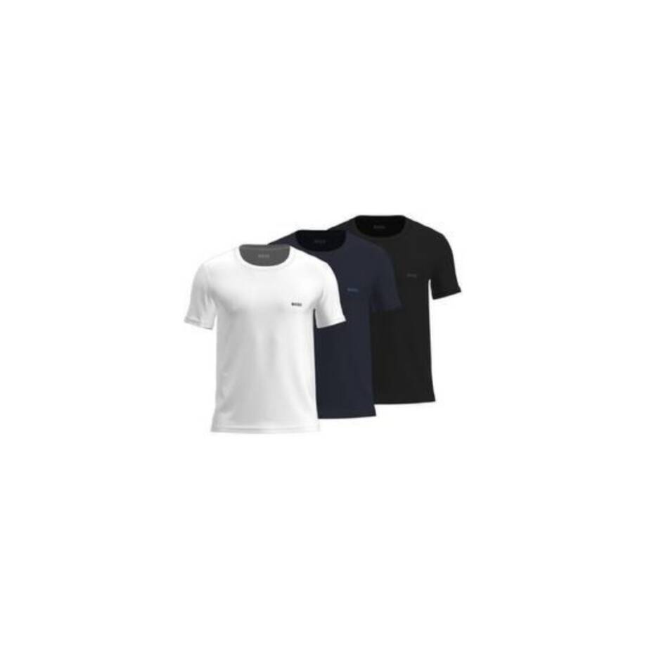 BOSS Classic Crew Neck T-Shirt Men's S Black/Navy/White Short Sleeve Pack of 3