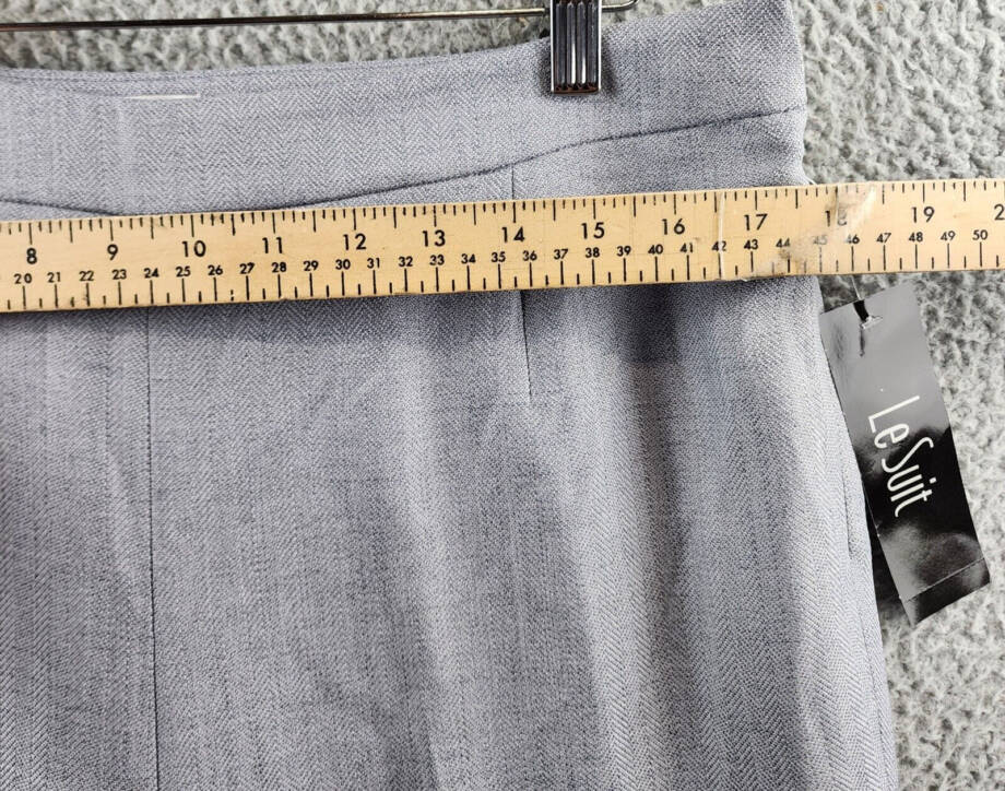 Le Suit Herringbone Dress Pants Women's 10 Granite Heather Side Zip Closure