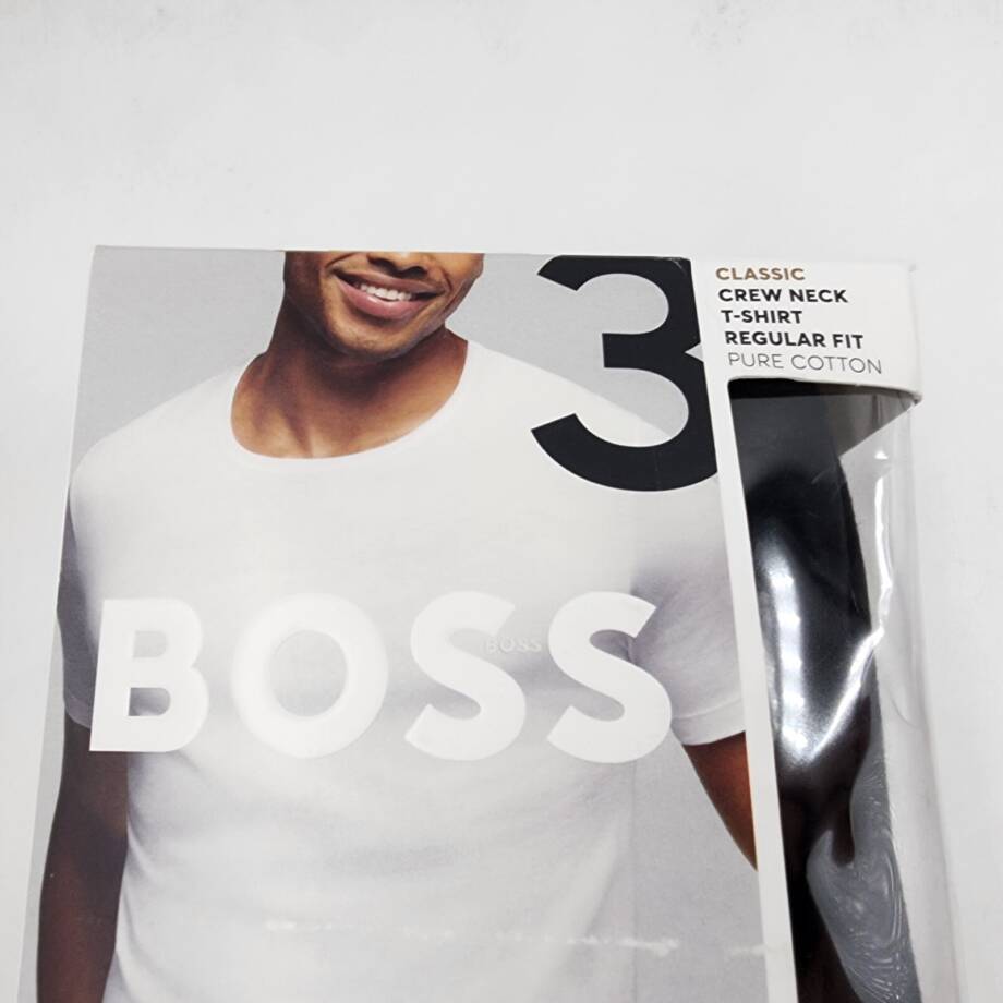 BOSS Classic Crew Neck T-Shirt Men's S Black/Navy/White Short Sleeve Pack of 3