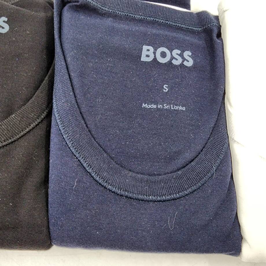 BOSS Classic Crew Neck T-Shirt Men's S Black/Navy/White Short Sleeve Pack of 3