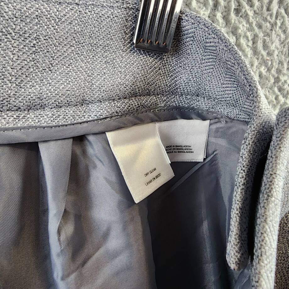 Le Suit Herringbone Dress Pants Women's 10 Granite Heather Side Zip Closure