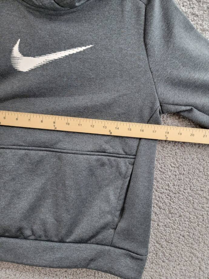 Nike Therma-FIT HBR Pullover Hoodie Big Boys' L Gray Heather Kangaroo Pocket L/S