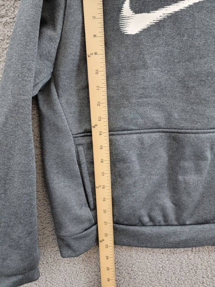 Nike Therma-FIT HBR Pullover Hoodie Big Boys' L Gray Heather Kangaroo Pocket L/S