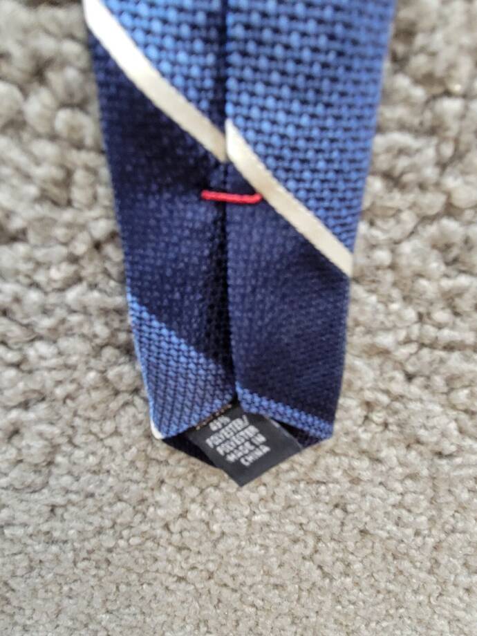 Tommy Hilfiger Silk Blend Classic Textured Stripe Tie Men's One Size Navy
