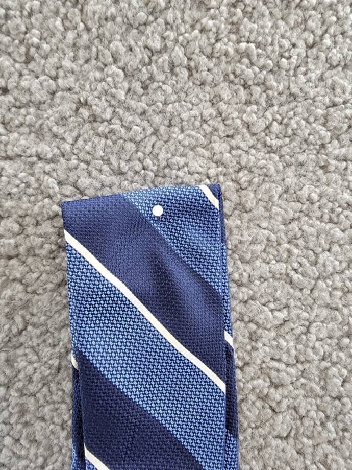 Tommy Hilfiger Silk Blend Classic Textured Stripe Tie Men's One Size Navy