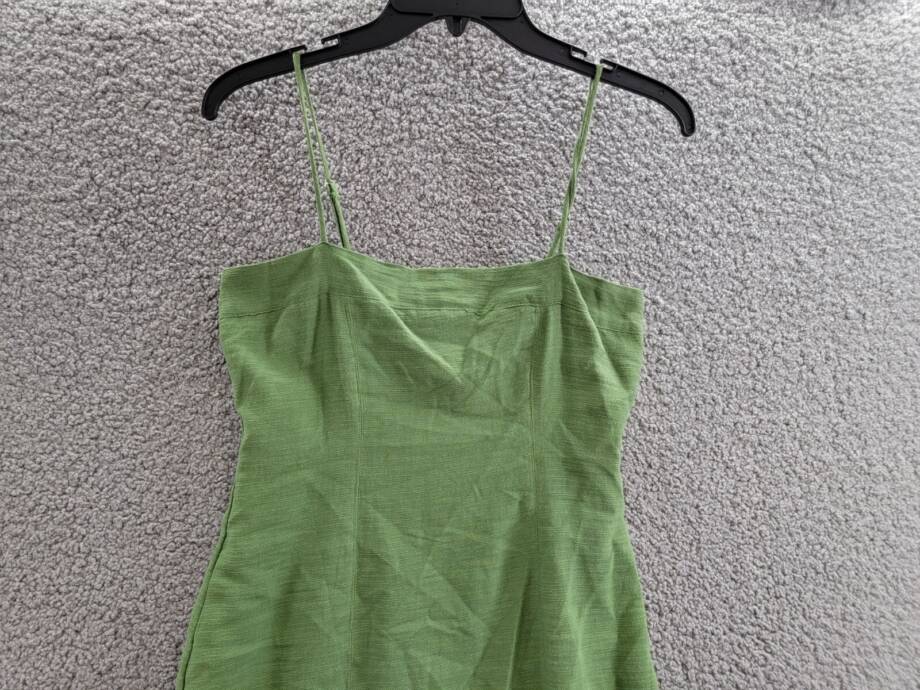 SAGE The Label Square Neck Mini Dress Women's S Forest Sleeveless Adjustable
