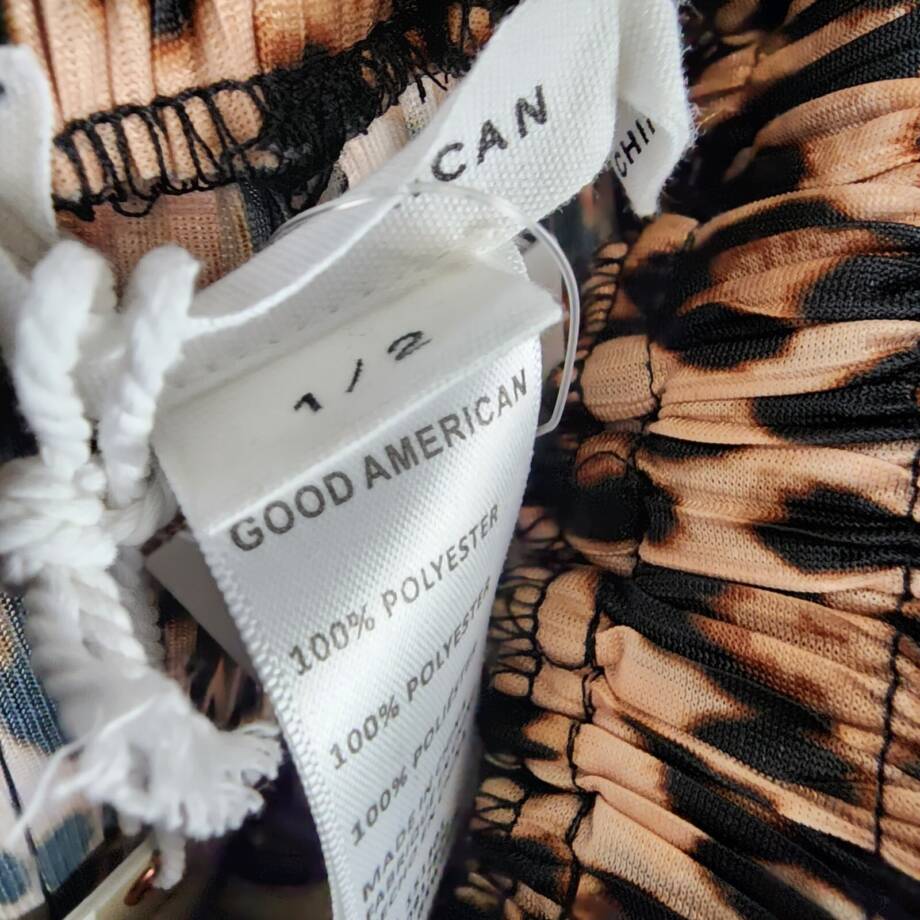 Good American Always Fits Shorts Women's 1/2 Brown Multi Elastic Waist Pull On