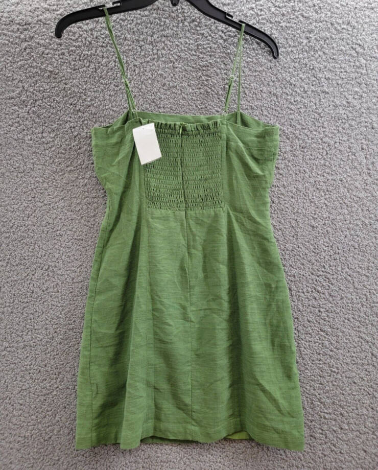 SAGE The Label Square Neck Mini Dress Women's S Forest Sleeveless Adjustable