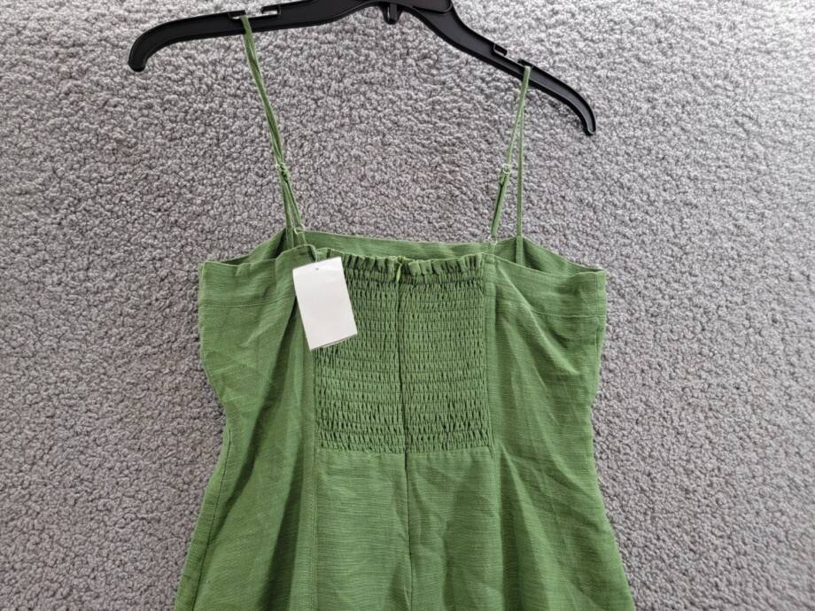 SAGE The Label Square Neck Mini Dress Women's S Forest Sleeveless Adjustable