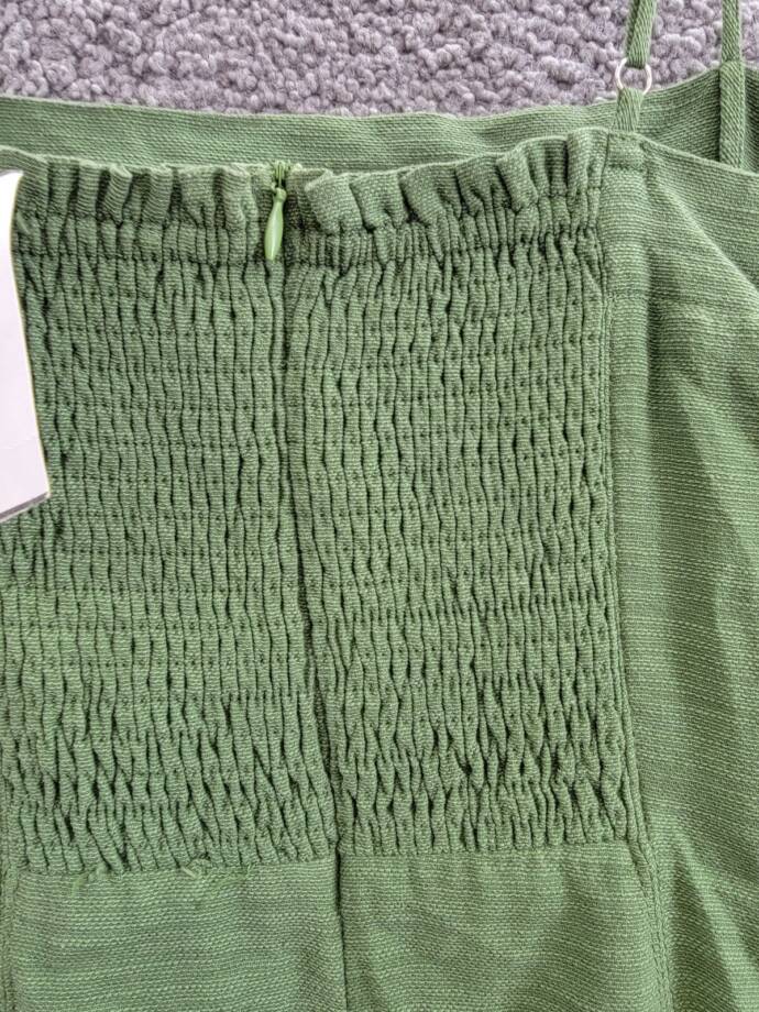 SAGE The Label Square Neck Mini Dress Women's S Forest Sleeveless Adjustable