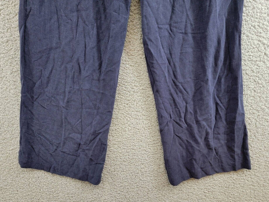 SKIES ARE BLUE Pleated Front Pants Women's L Navy Blue Zip And Button Closure