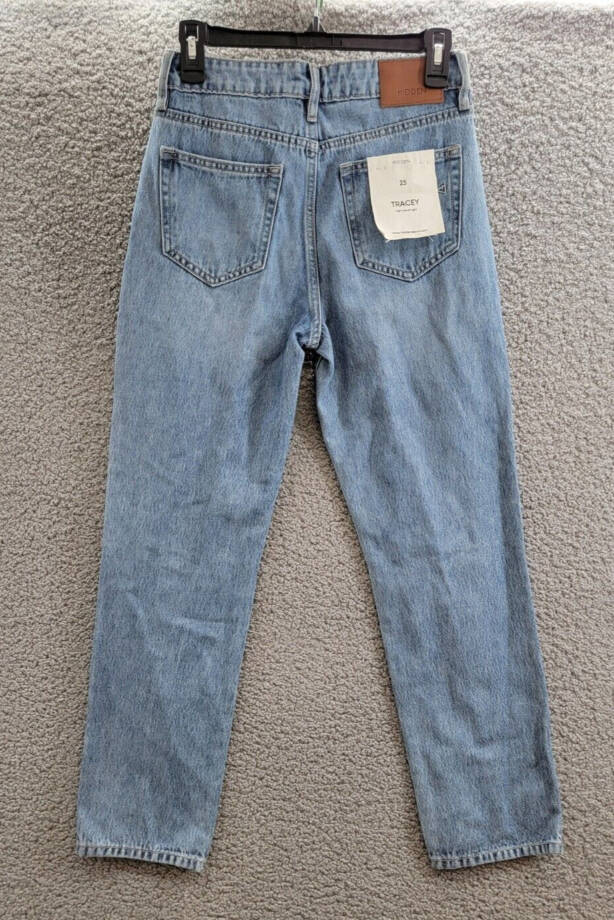HIDDEN Tracey High Rise Straight Jean Womens 25 Dark Wash Zip Fly Button Closure