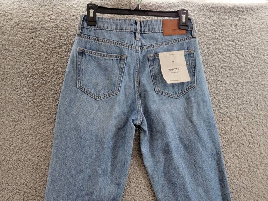 HIDDEN Tracey High Rise Straight Jean Womens 25 Dark Wash Zip Fly Button Closure