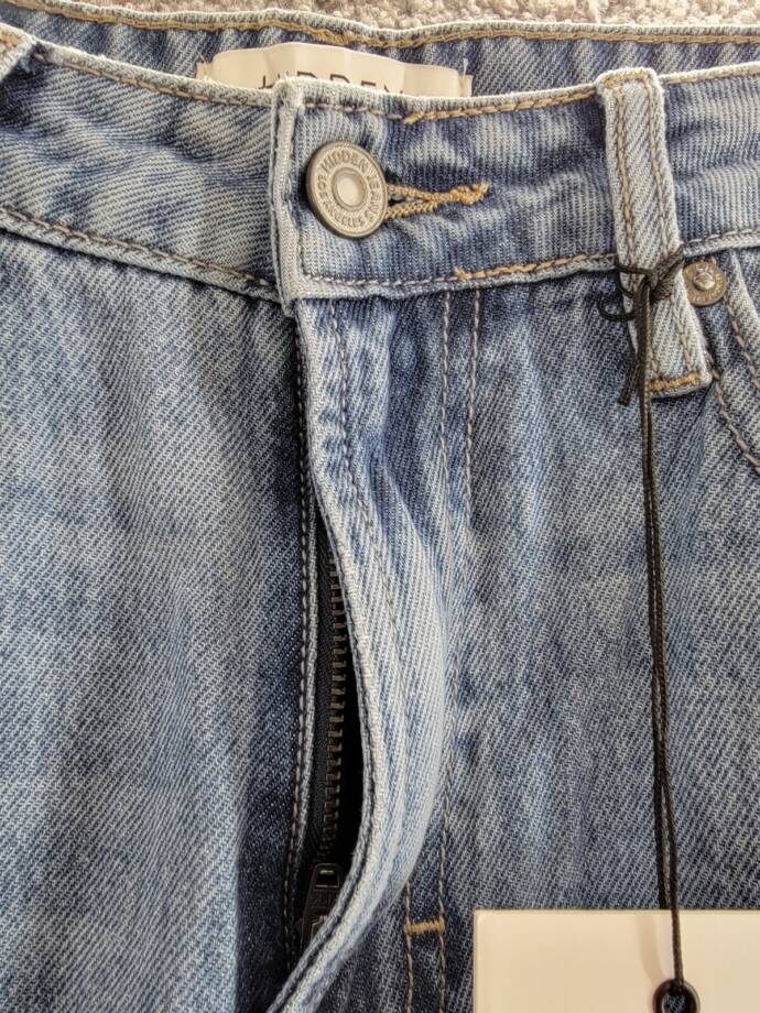HIDDEN Tracey High Rise Straight Jean Womens 25 Dark Wash Zip Fly Button Closure