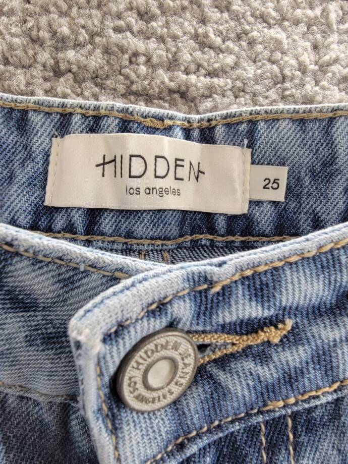 HIDDEN Tracey High Rise Straight Jean Womens 25 Dark Wash Zip Fly Button Closure