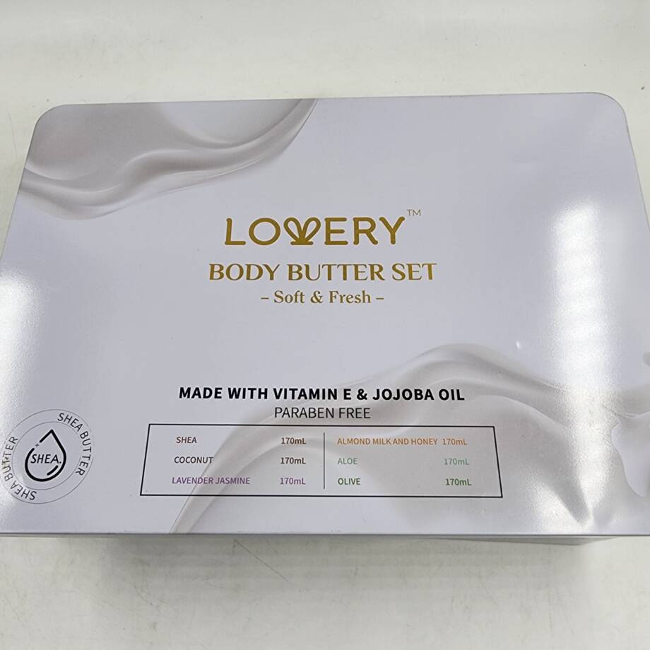 Lovery Body Butter Set 5Pc. Shea/Coconut/Aloe/Olive/Almond Milk and Honey