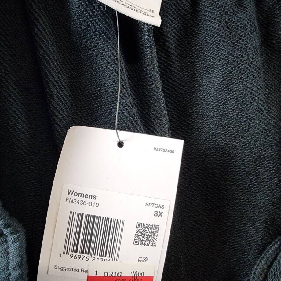 Nike Plus Chill Terry Slim-Fit French Terry Jogger Pants Women's 3X Black/Sail