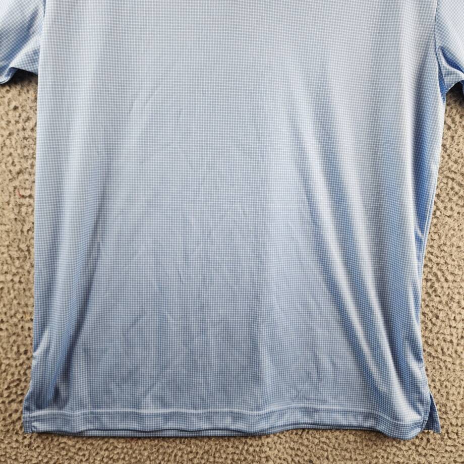 PGA TOUR Short-Sleeve Mini-Check Performance Polo Shirt Men's S Blue Pullover