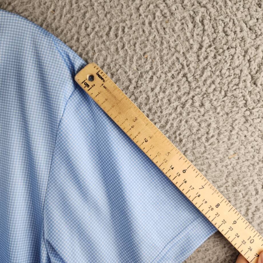 PGA TOUR Short-Sleeve Mini-Check Performance Polo Shirt Men's S Blue Pullover