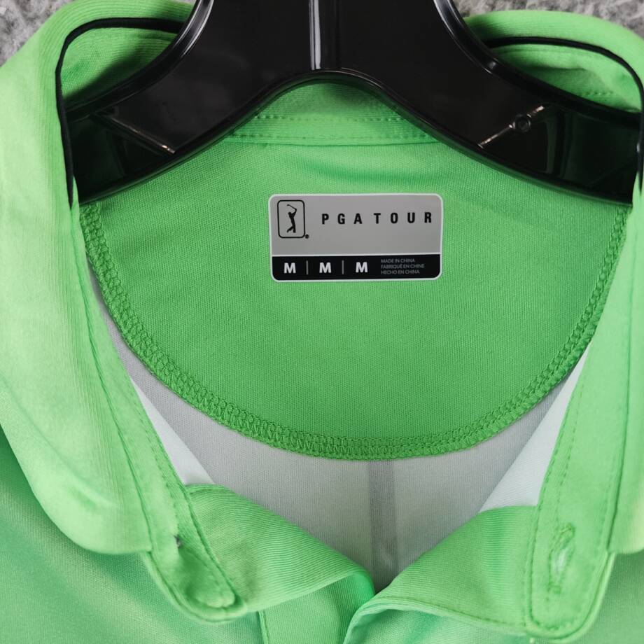 PGA Tour Classic-Fit Performance Ombre Golf Polo Shirt Men's M Green Flash S/S