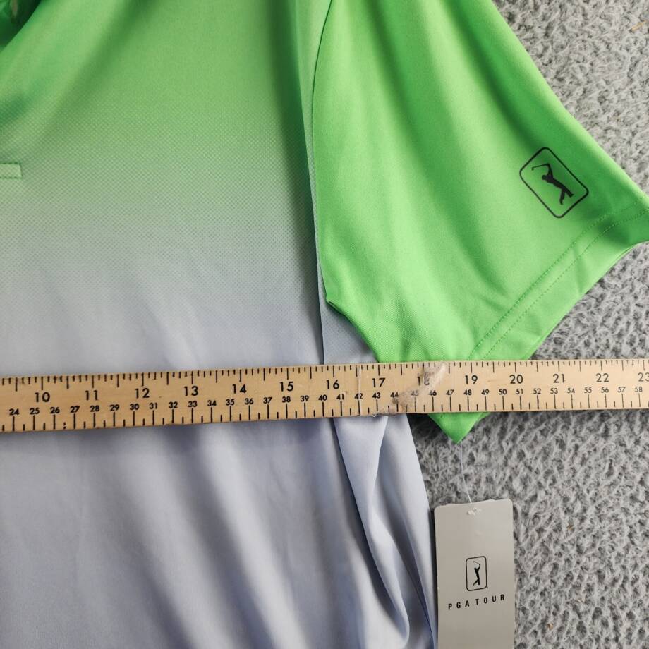 PGA Tour Classic-Fit Performance Ombre Golf Polo Shirt Men's M Green Flash S/S