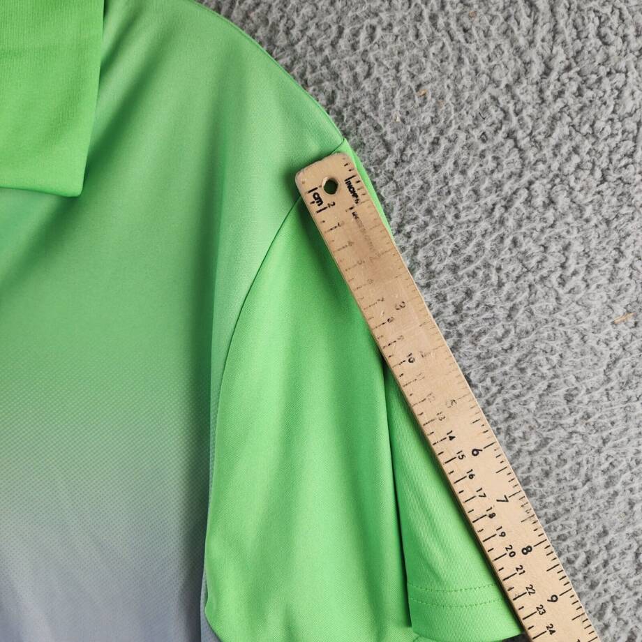 PGA Tour Classic-Fit Performance Ombre Golf Polo Shirt Men's M Green Flash S/S