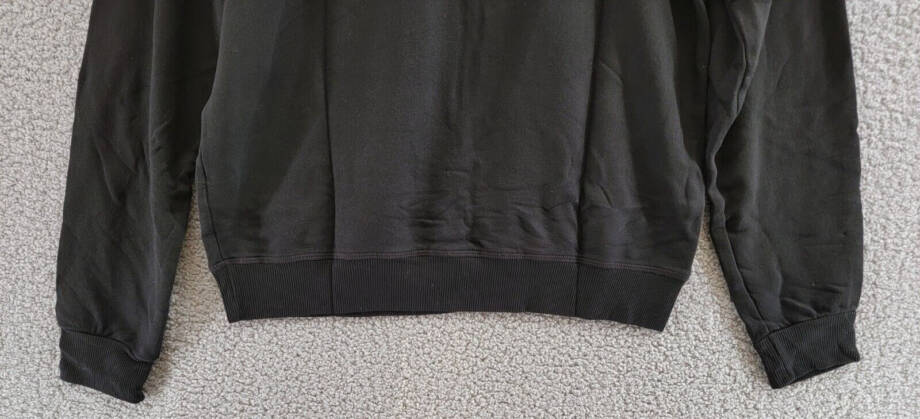 Monrow Supersoft Fleece Raglan Sweatshirt Women's L Black Crew Neck Long Sleeve