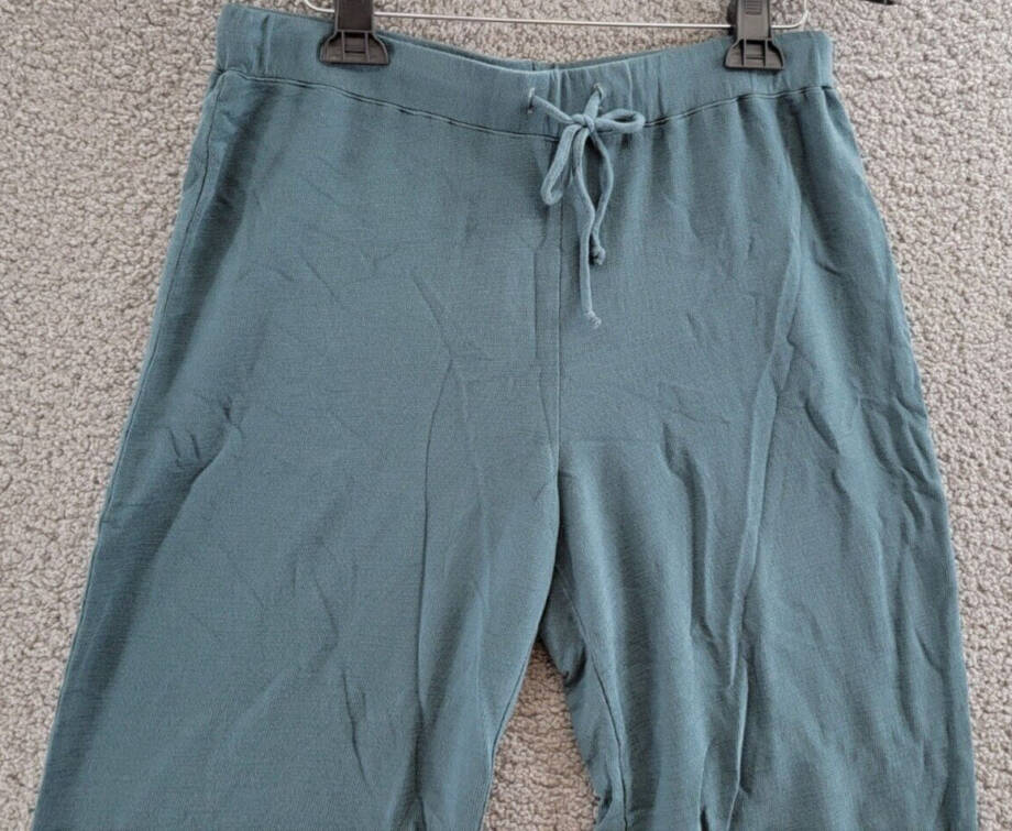 Monrow Supersoft Crop Lounge Sweatpants Women's L Green Grey Elastic Drawstring