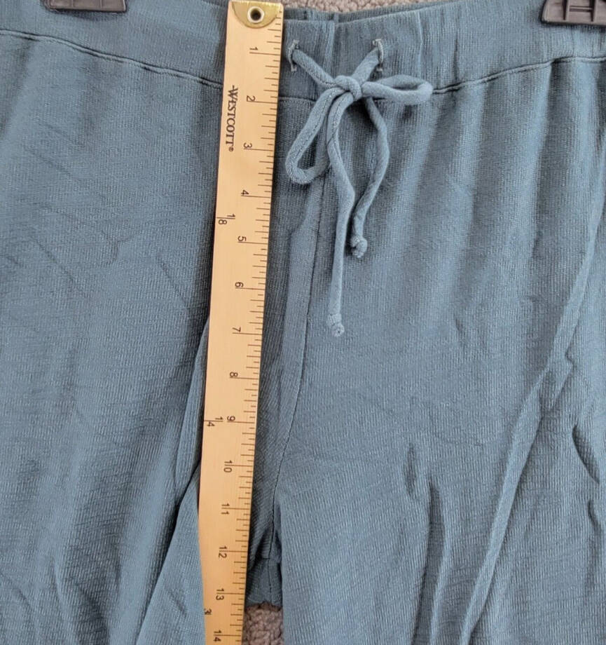 Monrow Supersoft Crop Lounge Sweatpants Women's L Green Grey Elastic Drawstring