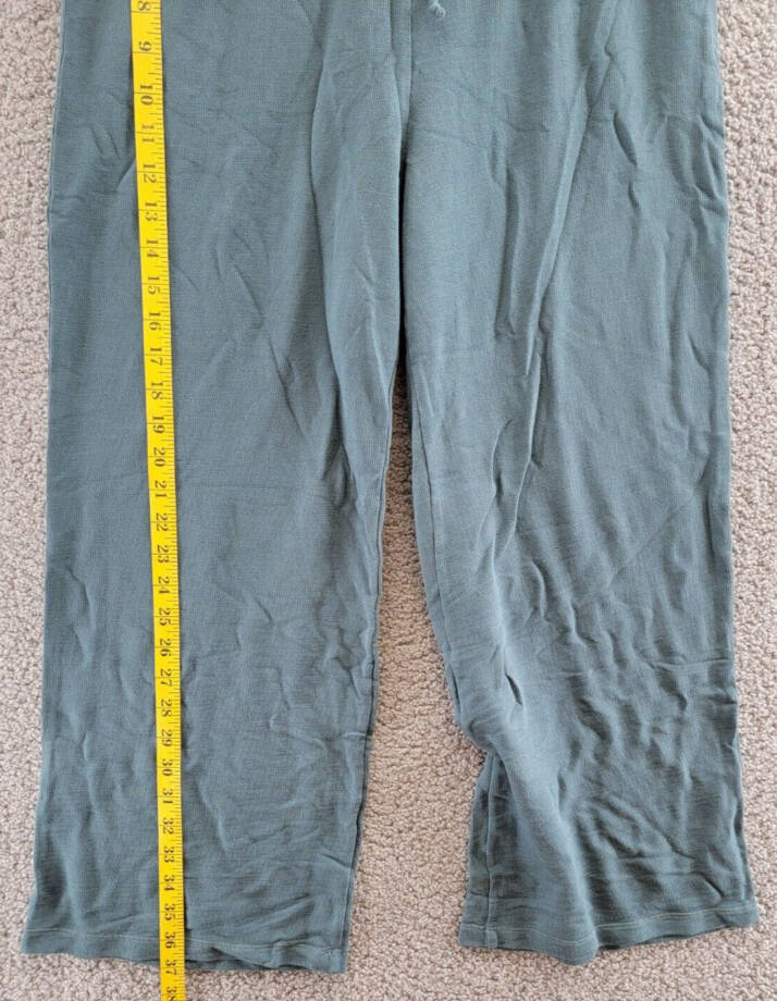 Monrow Supersoft Crop Lounge Sweatpants Women's L Green Grey Elastic Drawstring
