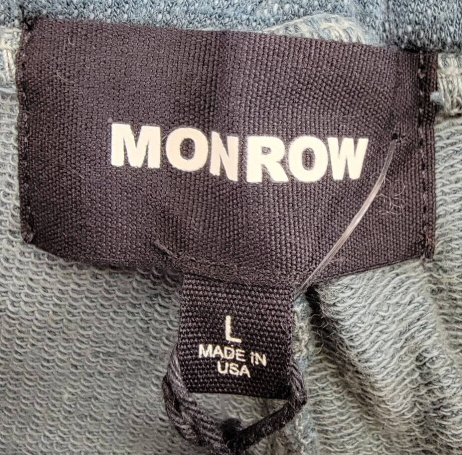 Monrow Supersoft Crop Lounge Sweatpants Women's L Green Grey Elastic Drawstring