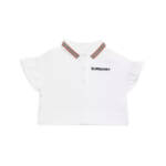 Burberry Martina Icon Stripe Polo Shirt Baby Girls' 18M White Logo Collared S/S