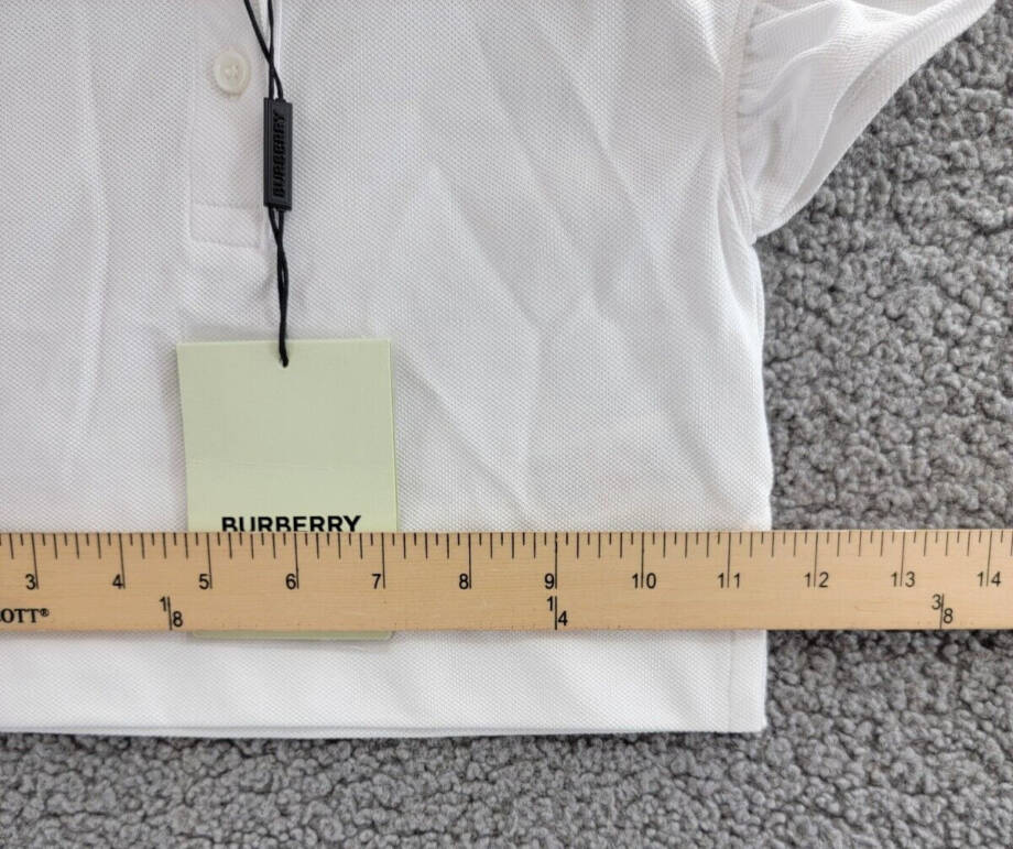 Burberry Martina Icon Stripe Polo Shirt Baby Girls' 18M White Logo Collared S/S