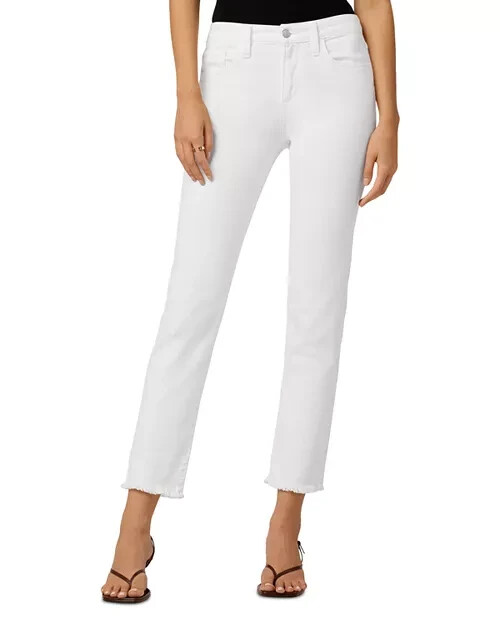 Joe's Jeans The Lara Mid Rise Cigarette Ankle Jeans Women's 24 White Zip Fly