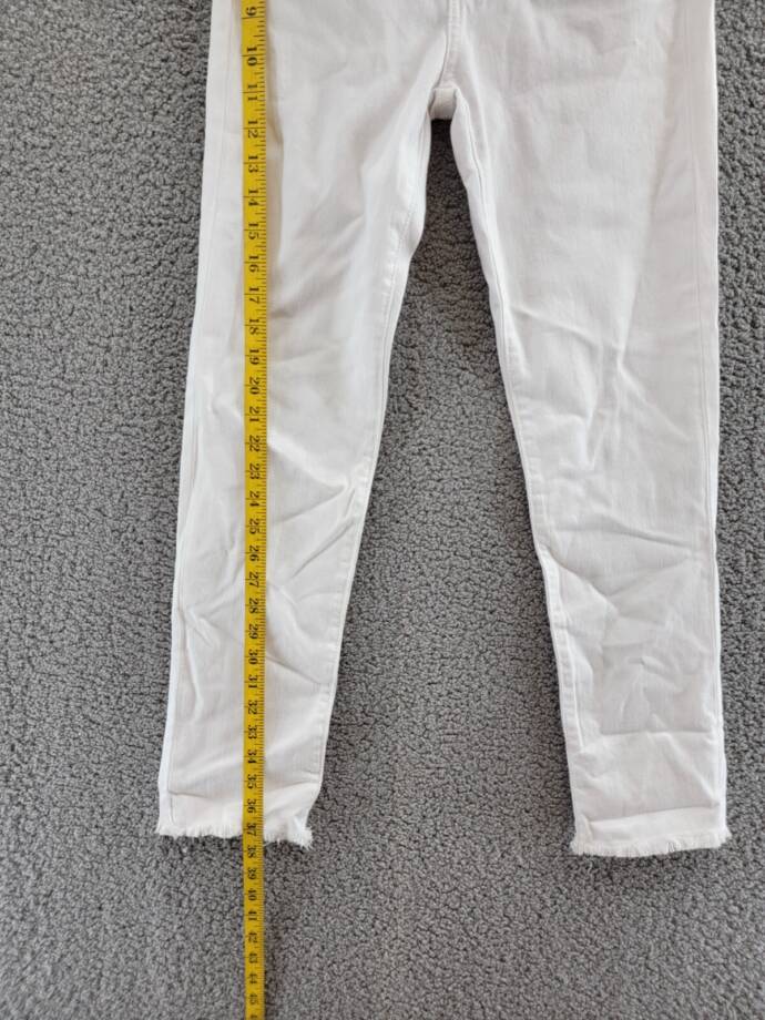 Joe's Jeans The Lara Mid Rise Cigarette Ankle Jeans Women's 24 White Zip Fly