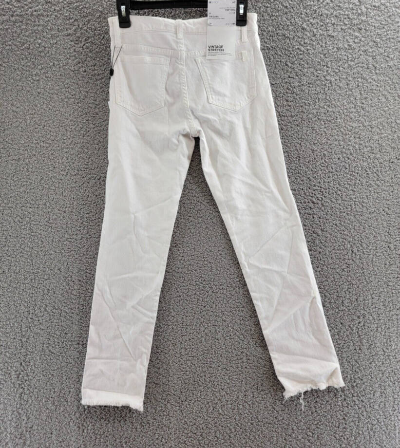 Joe's Jeans The Lara Mid Rise Cigarette Ankle Jeans Women's 24 White Zip Fly