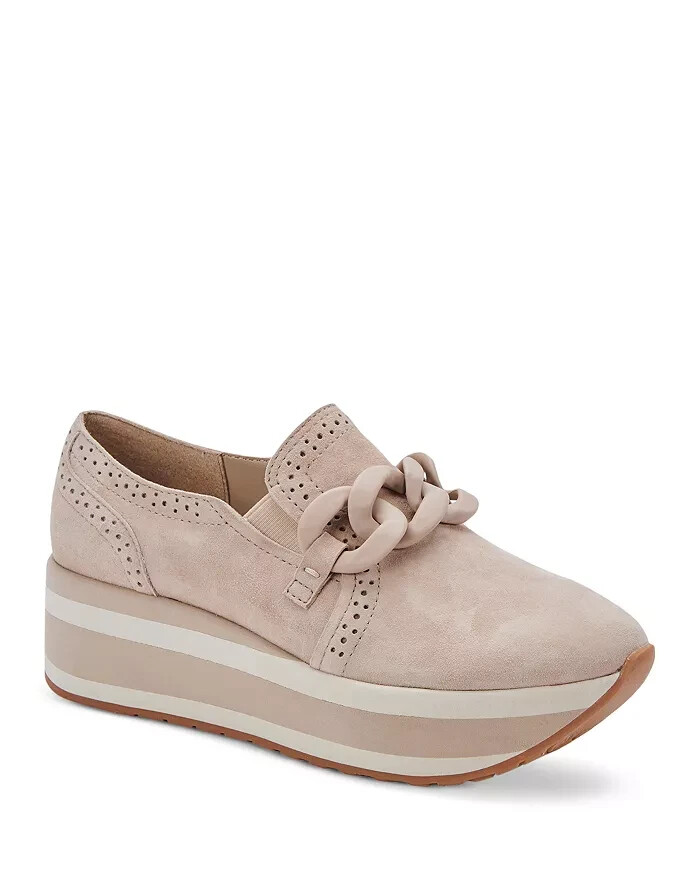 Dolce Vita Jhenee Slip On Chain Sneakers Women's 8.5M Dune Suede Round Toe
