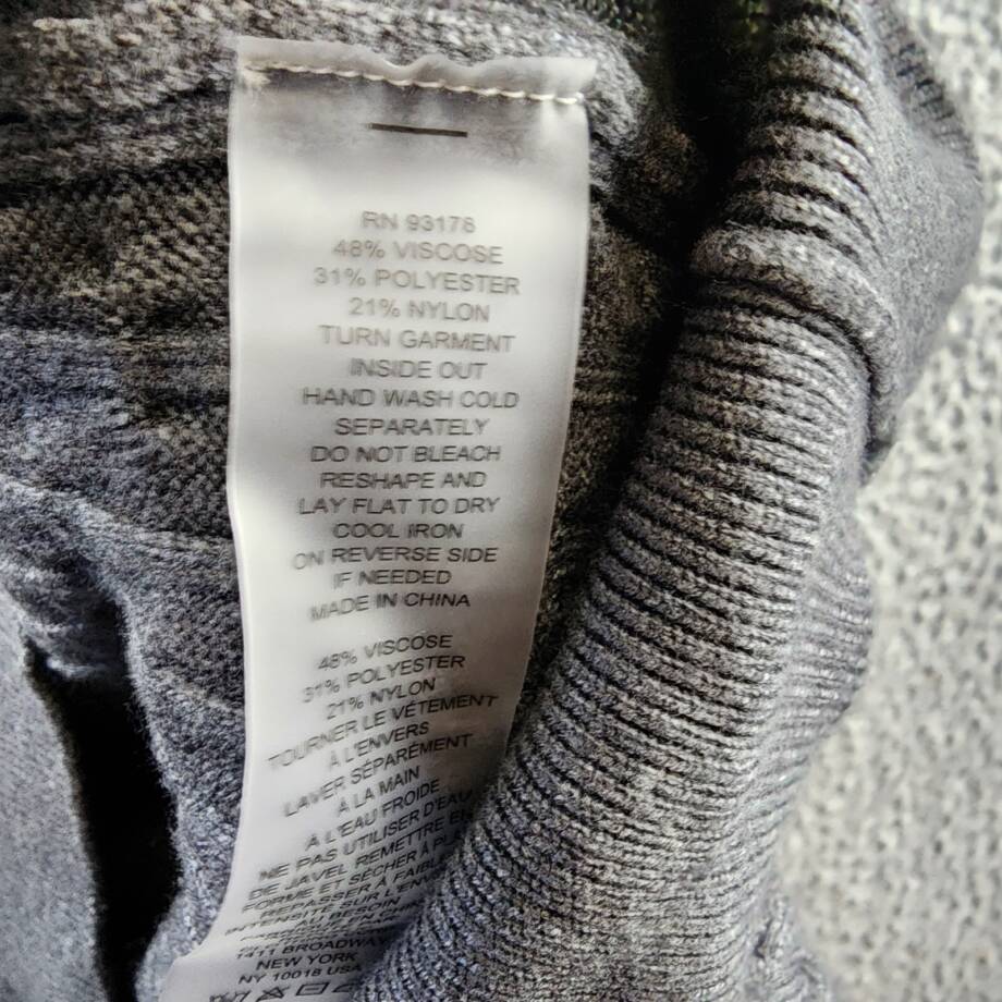 Elie Tahari Cable Crewneck Sweater Men's L Grey Ribbed Trim Long Sleeve Pullover