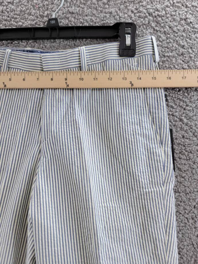 Lauren Ralph Lauren Striped Dress Pants Big Boys 18R Blue Zip Fly Button Closure