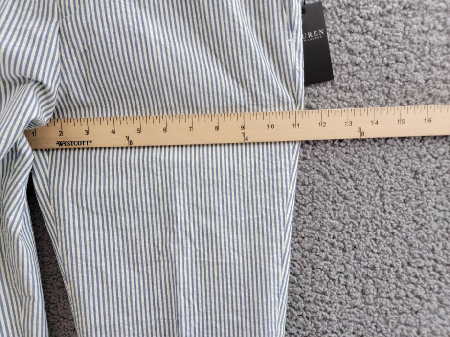 Lauren Ralph Lauren Striped Dress Pants Big Boys 18R Blue Zip Fly Button Closure